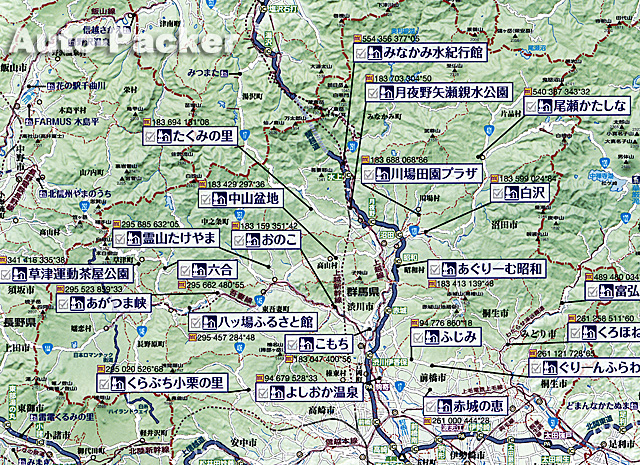 群馬県の道の駅地図