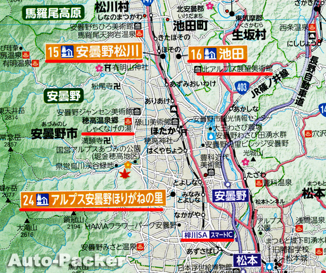 安曇野　車中泊マップ