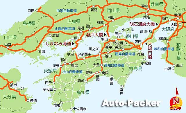 「本州四国連絡橋 地図」の画像検索結果