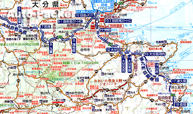阿蘇・久住高原　広域マップ