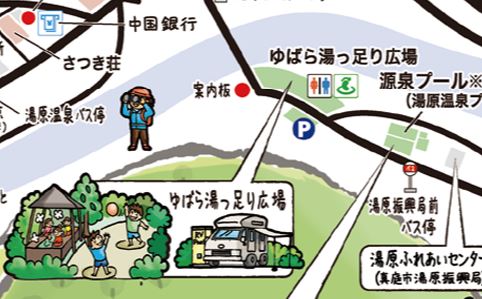 ゆばら湯っ足り広場 マップ
